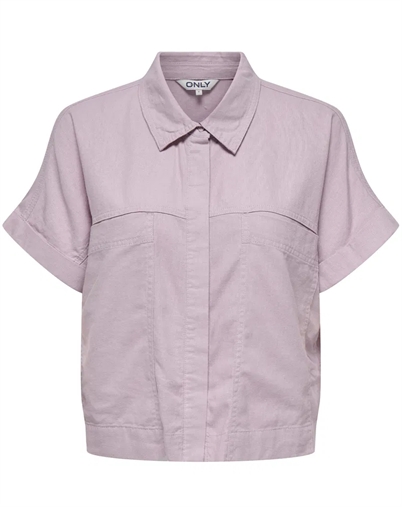 Only - Caro Linen Boxy Skjorte - Violet Ice 